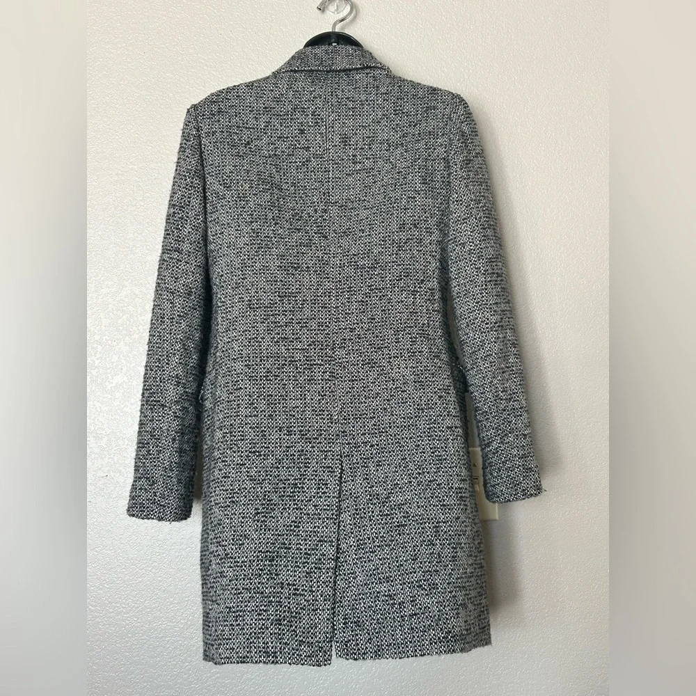 J. Crew Women's Tweed Tailored-Fit Mid-Length Wool Blend  Topcoat Sz 0 - Picture 5 of 11